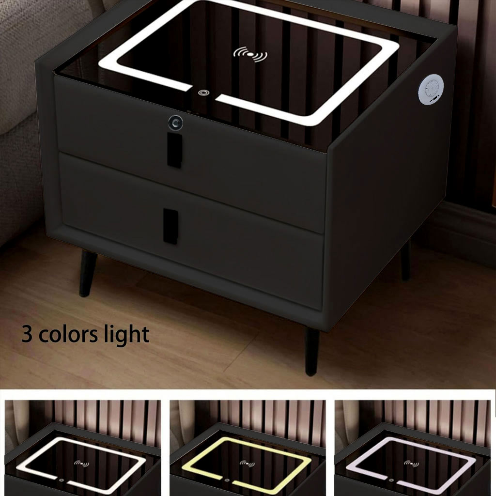 TECPHILE Smart Bedside Table with 3 Level of Light Adjustment