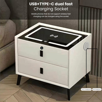 TECPHILE Smart Bedside Table with USB type C Socket