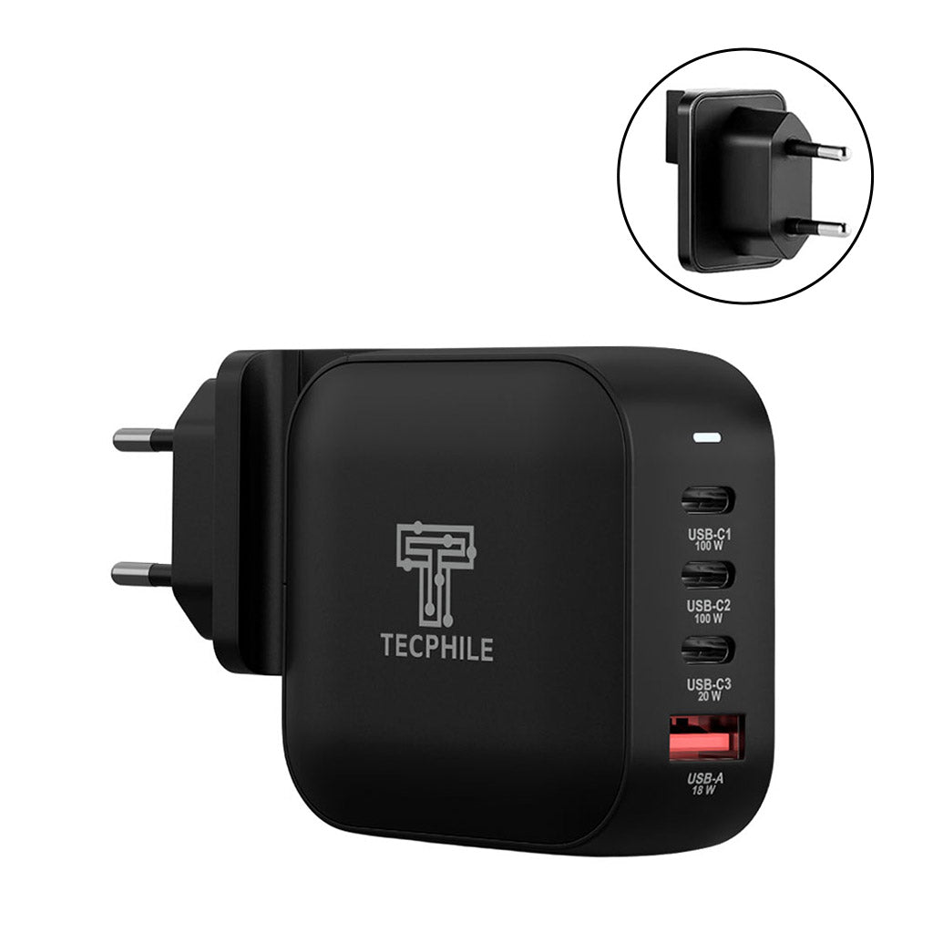 TECPHILE 100W GaN Charger with Fast Charging Cable