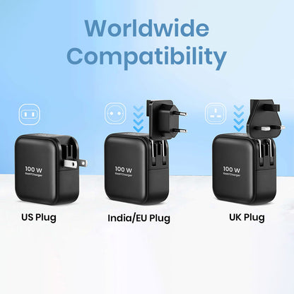 TECPHILE 100W PD GaN Charger with Fast Charging Cable