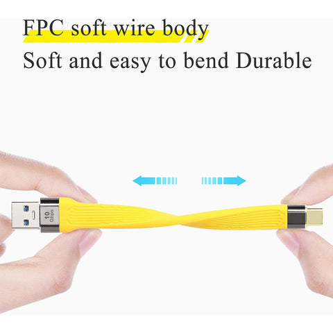 TECPHILE - PD100W 10Gbps USB A to Type C Male FPC Cable - 0