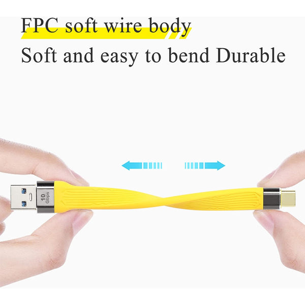 TECPHILE - PD100W 10Gbps USB A to Type C Male FPC Cable - 2