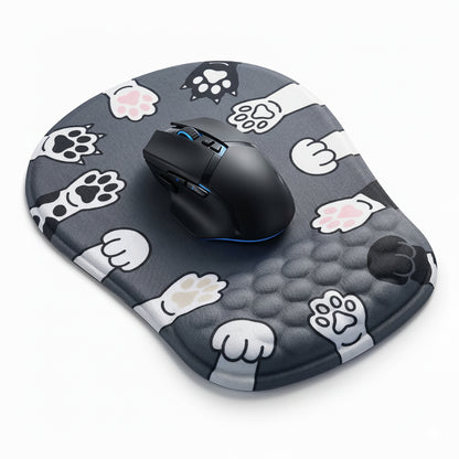 Dog paw ergonomic mouse pad with wrist support