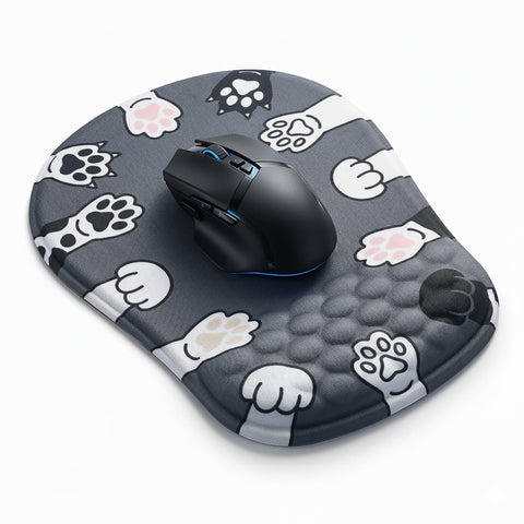 TECPHILE – Dog Paw Ergonomic Honeycomb Mouse Pad With Wrist Support