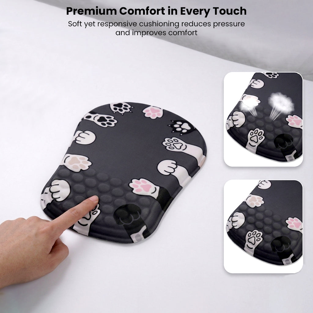 Dog paw ergonomic honeycomb mouse pad with wrist support