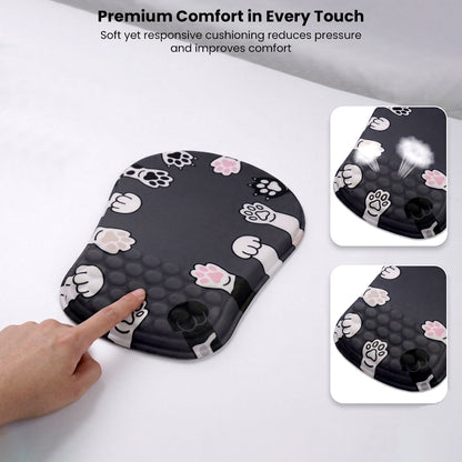 Dog paw ergonomic honeycomb mouse pad with wrist support