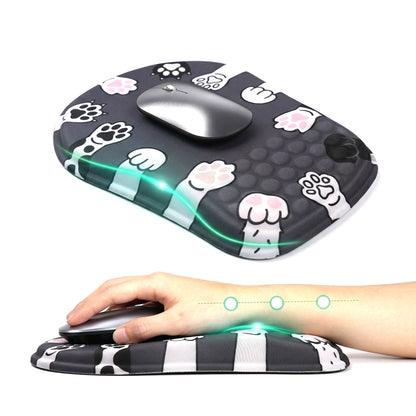 Dog paw mouse pad with ergonomic design and wrist support
