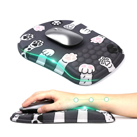 TECPHILE – Dog Paw Ergonomic Honeycomb Mouse Pad With Wrist Support - 0
