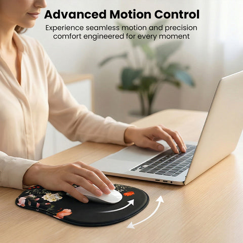 TECPHILE – Floral Ergonomic Honeycomb Mouse Pad With Wrist Support - 0