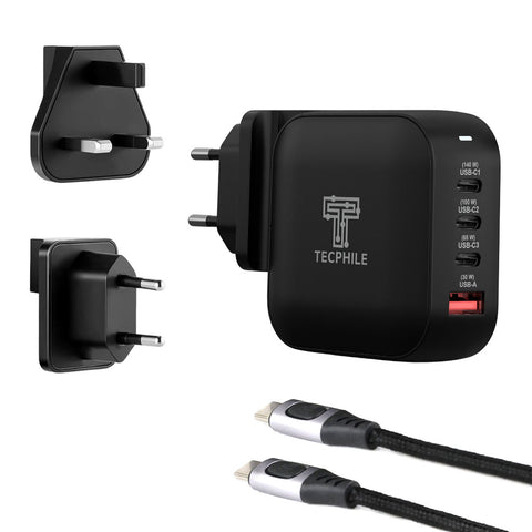 TECPHILE – 165W PD GaN Charger with Fast Charging Cable 1