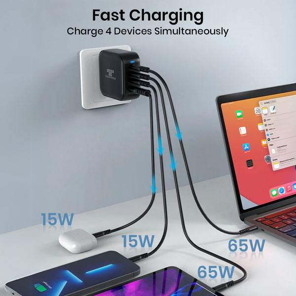 TECPHILE – 165W PD GaN Charger with Fast Charging Cable - 8