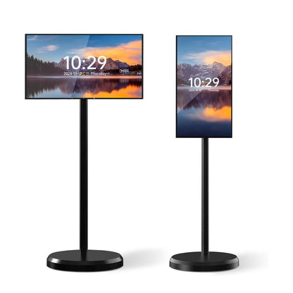 LINGQI 21.5-inch Full HD Smart Digital Display in portrait and landscape modes, ideal for various applications and settings.
