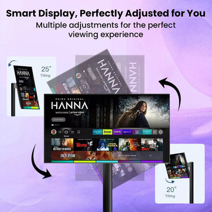 Smart display with multiple tilt adjustments, ensuring optimal viewing angles for different user preferences.