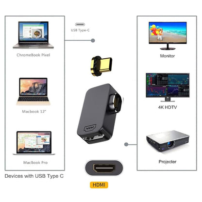 TECPHILE 4K FHD Magnetic Type C to HDMI Converter Adapter connects USB-C laptops like MacBook and Chromebook to HDMI displays, projectors, and 4K HDTVs.