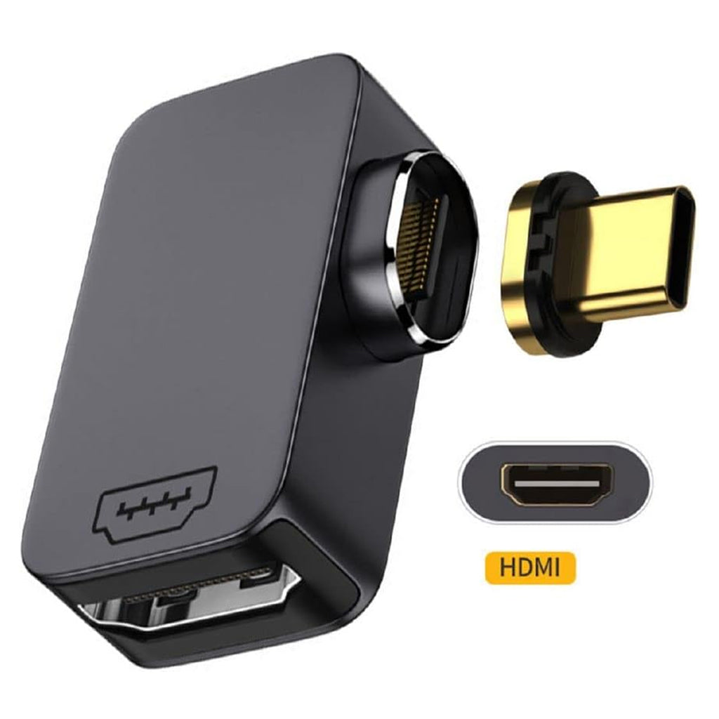 TECPHILE 4K FHD Magnetic Type C to HDMI Converter Adapter with gold-plated magnetic USB-C tip and HDMI port for premium video connectivity.