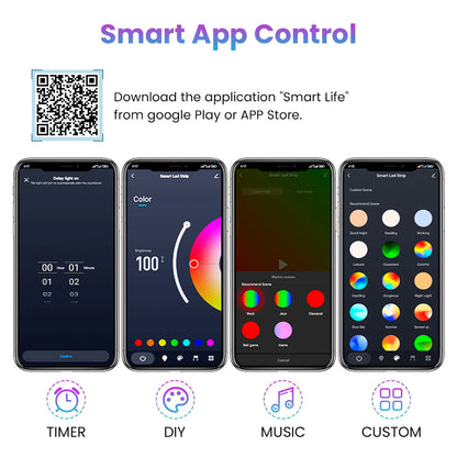 TECPHILE RGB LED Smart 4 Pin Dual Strip Light Controller with Remote