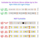 TECPHILE RGB LED Smart 4 Pin Dual Strip Light Controller with Remote - 5