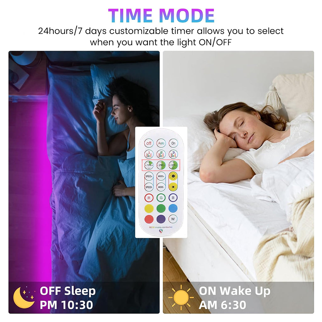 TECPHILE RGB LED Smart 4 Pin Dual Strip Light Controller with Remote