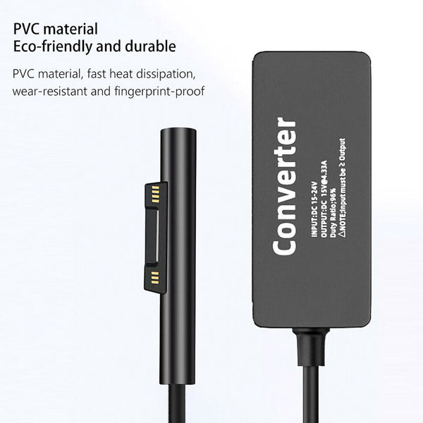 TECPHILE – 65W Surface Pro Charging Converter Cable - 5
