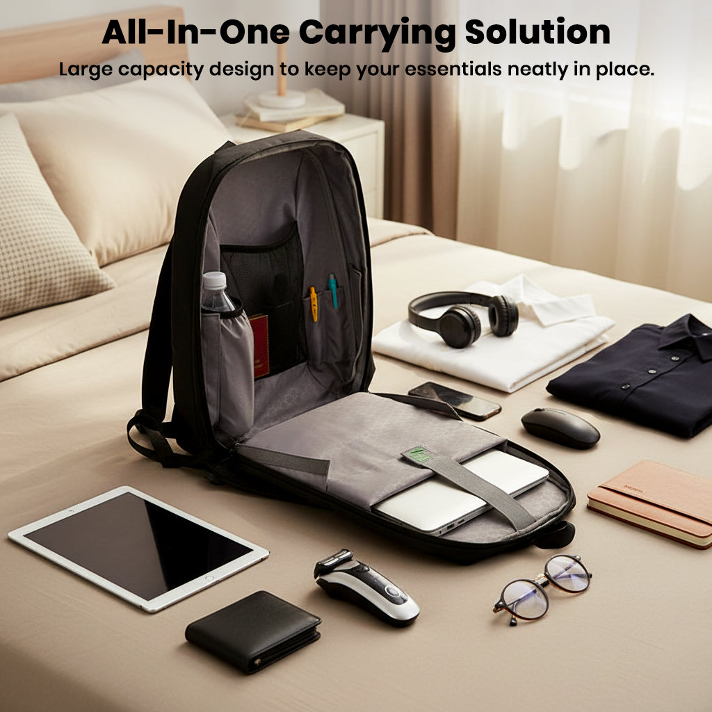 TECPHILE - COMPX Anti Theft Hard Shell Bag Laptop Backpack 15L Fit for 15.6” Laptop