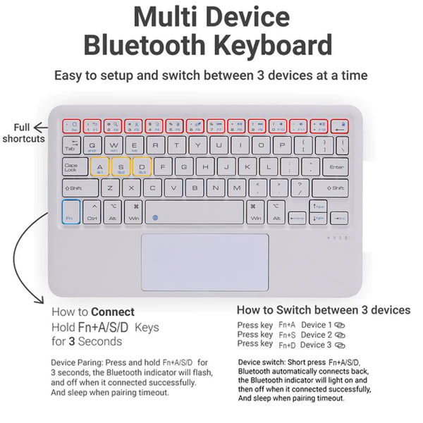 TECPHILE - B102 Wireless Keyboard with Touchpad - 4