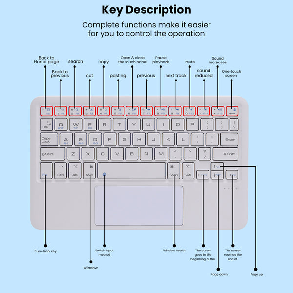 TECPHILE - B102 Wireless Keyboard with Touchpad - 5