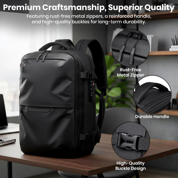 TECPHILE – B779 Vacuum Backpack Travel Laptop Bag 55L Expandable - 7