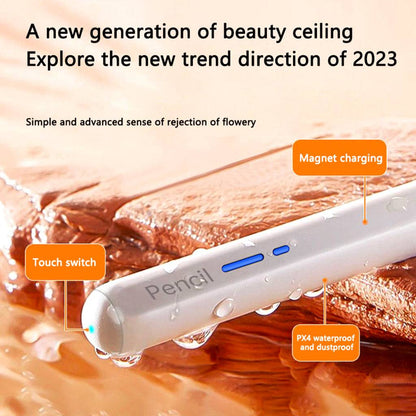 Waterproof and dustproof TECPHILE BP20 Pro Stylus Pen with magnetic charging and touch switch for iPad Pro, Air, and Mini.