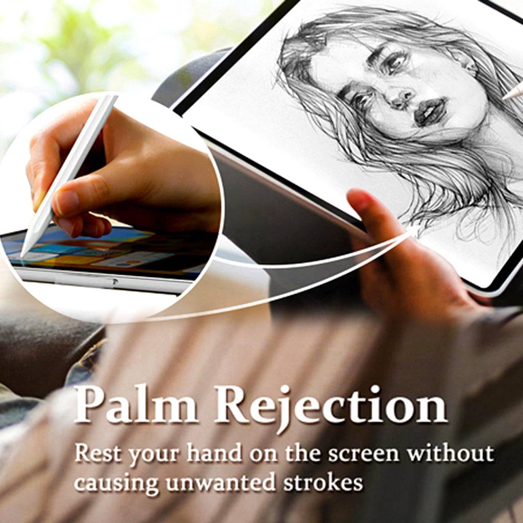 TECPHILE BP20 Pro Stylus Pen features palm rejection for smooth sketching and writing on iPad without accidental touch interference.