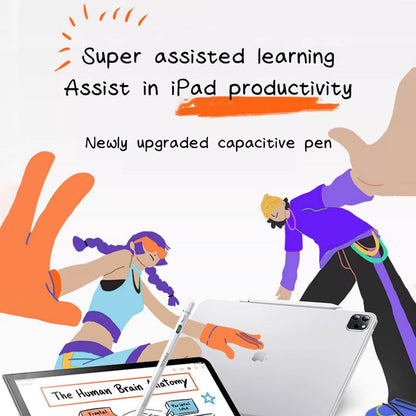 TECPHILE iPad Pencil enhancing iPad productivity with upgraded capacitive technology for learning and creative tasks.