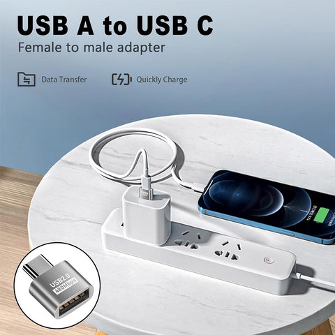 TECPHILE- USB 2.0 Type-C to USB A OTG Adapter Converter - 0