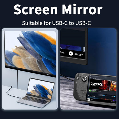 TECPHILE Type-C Adapter enables screen mirroring from USB-C devices to monitors, ideal for presentations, gaming, and media streaming.