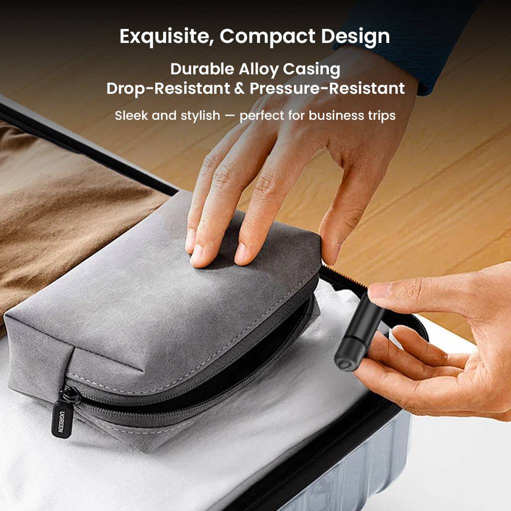 TECPHILE-OTG Igniter Adapter shown packed in a travel pouch, compact and durable alloy build ideal for business trips and travel use.
