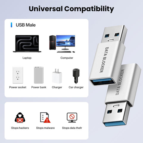 TECPHILE- 10W USB-A/Type-C Data Blocker Adapter - 0