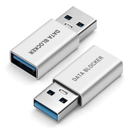 TECPHILE 10W Adapter-Data Blocker USB-A to USB-A with secure data isolation for safe charging of laptops and mobile devices.