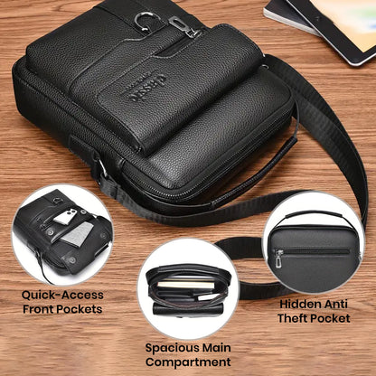 TECPHILE - D507 PU Leather Side Sling Bag With Adjustable Straps