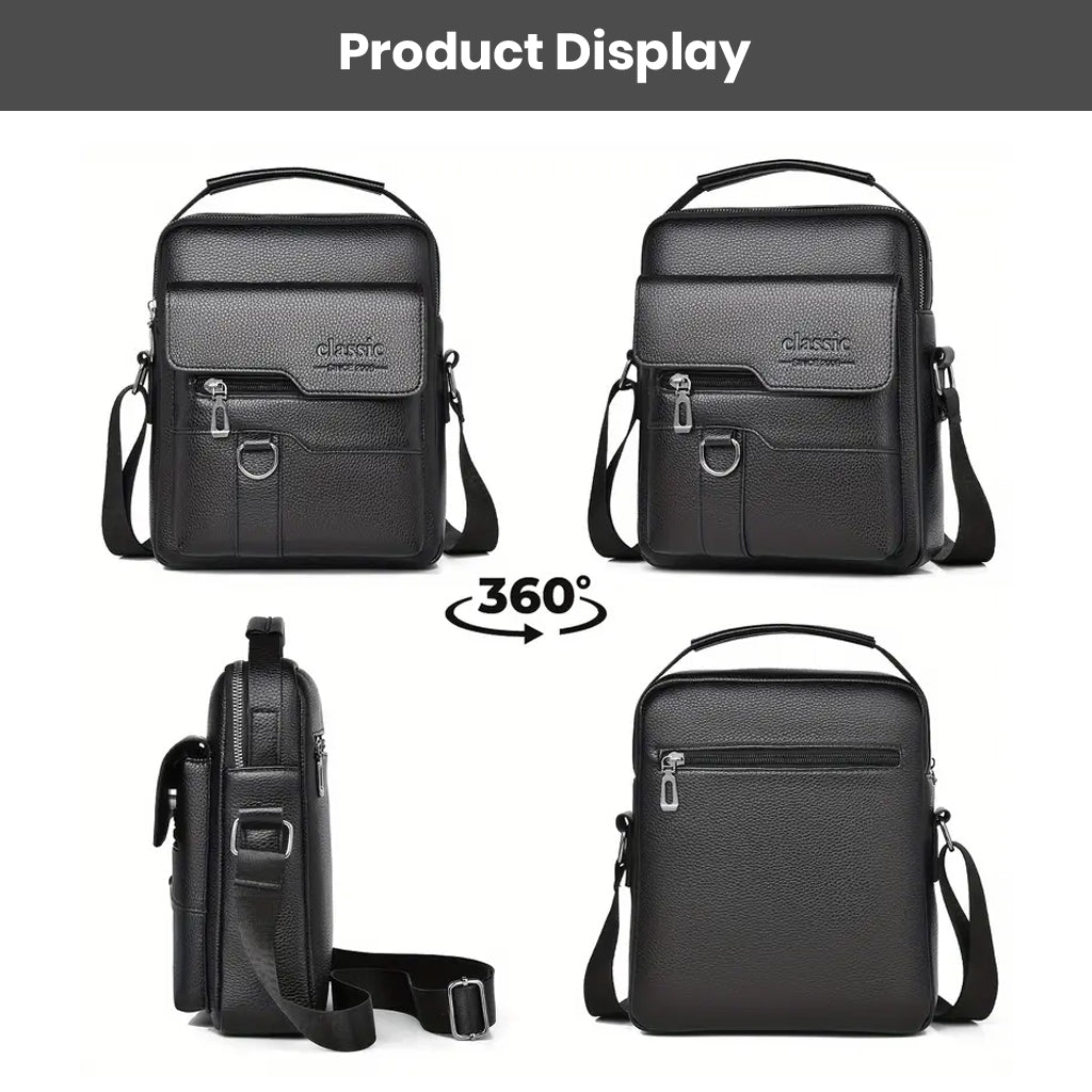 TECPHILE - D507 PU Leather Side Sling Bag With Adjustable Straps