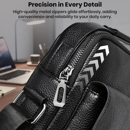 TECPHILE - D507 PU Leather Side Sling Bag With Adjustable Straps