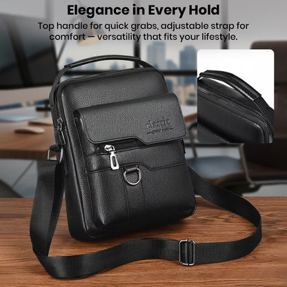 TECPHILE - D507 PU Leather Side Sling Bag With Adjustable Straps