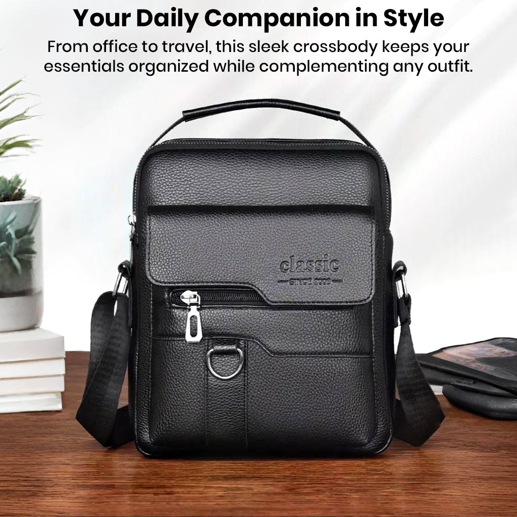 TECPHILE - D507 PU Leather Side Sling Bag With Adjustable Straps