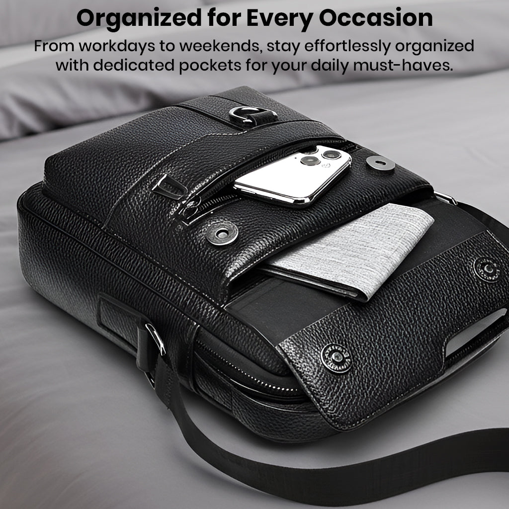 TECPHILE - D507 PU Leather Side Sling Bag With Adjustable Straps