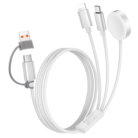 TECPHILE- 100W PD 3-in-2 Fast Charging Multi Cable with 3 Ports (5ft/1.5m)