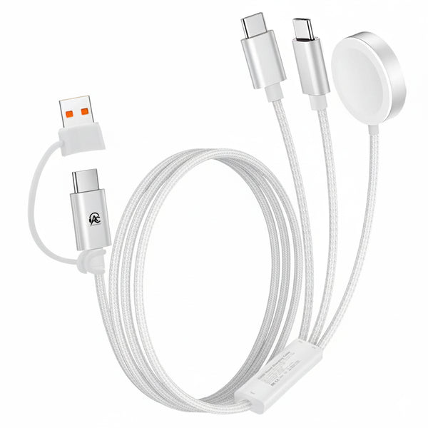 AUDIOCULAR- 100W PD 3-in-2 Fast Charging Multi Cable with 3 Ports (5ft/1.5m) - 7