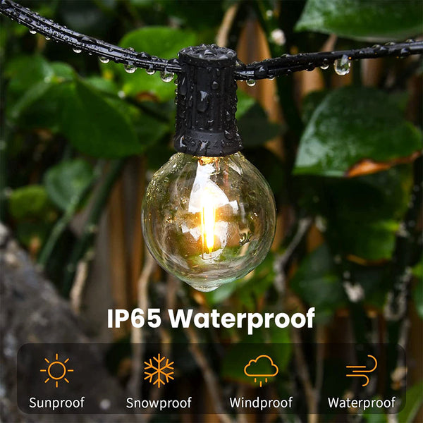 TECPHILE - G40 Outdoor String Lights Waterproof & Shatterproof Bulbs - 3