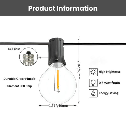 TECPHILE - G40 String Light Bulbs