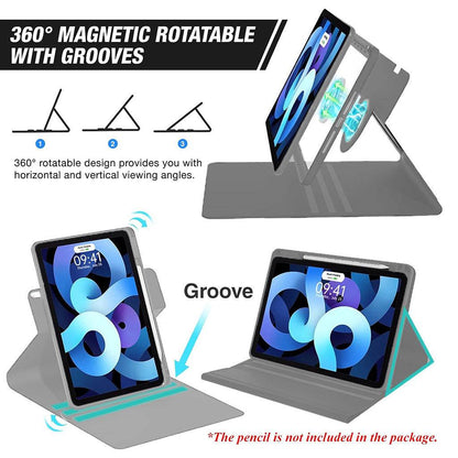 360° rotatable magnetic keyboard case with groove support for iPad Air 13 M2, offering versatile viewing and typing angles.