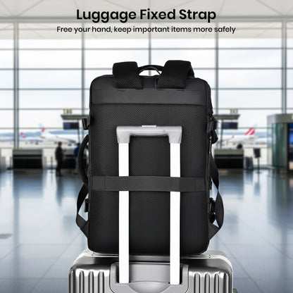 TECPHILE – Laptop Bag 35L Expandable Anti-Theft Travel Backpack for Men with USB Port