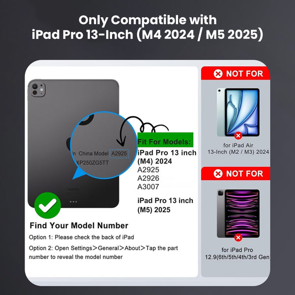 TECPHILE- MK-M413 Magic Keyboard Case iPad Pro 13" M5 2025 & M4 2024 - 14