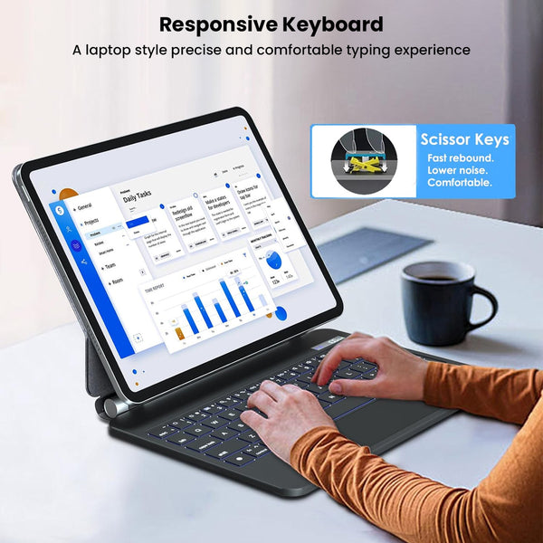 TECPHILE- MK-M413 Magic Keyboard Case iPad Pro 13