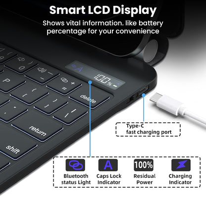 Smart LCD display on Magic Keyboard Case for iPad Pro